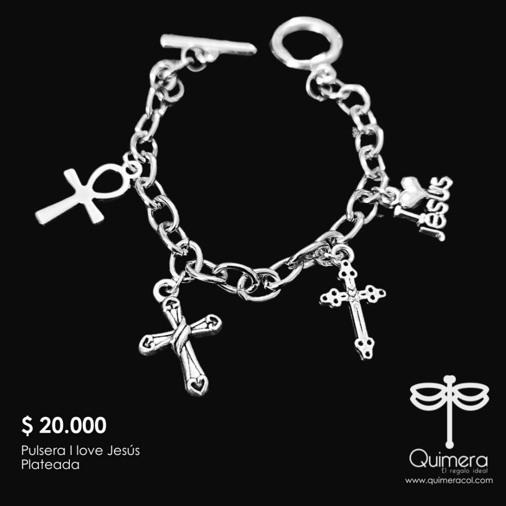 Pulsera I love Jesús plateada